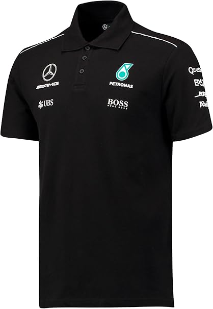 Mercedes Amg F1 Formula One Team Herren Polo Shirt 2017er Design Von Lewis Hamilton Mit Hugo Boss Logo Schwarz Herren S Brust 88 92 Cm Amazon De Fashion
