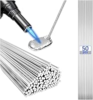 NIEFARG 50PCS Flux Core Aluminum Brazing Rods, Low Melt 716°F-752°F, No Flux Needed, 2/32"x13" Welding Sticks for All Positions