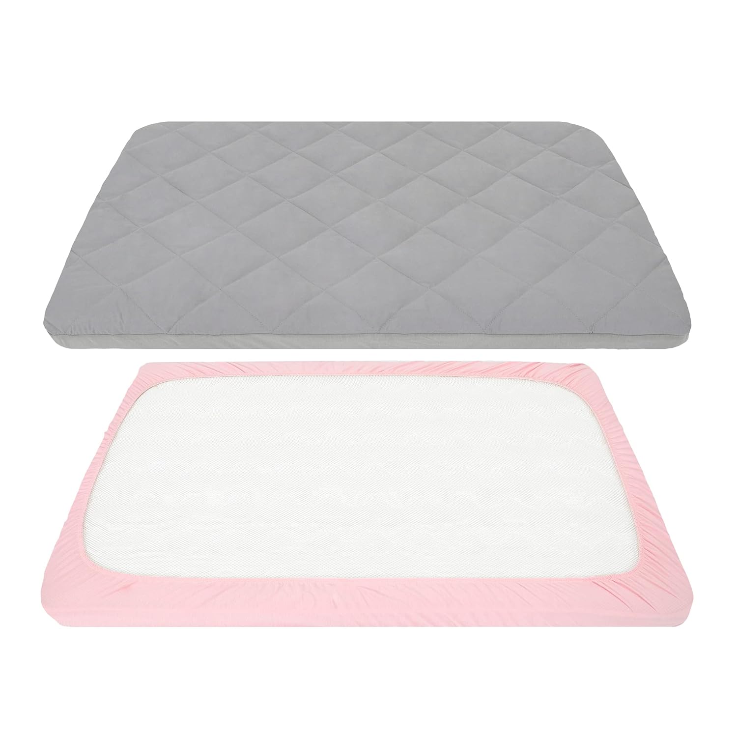 TILLYOU Cloudy Soft Pack and Play Sheet Quilted, Breathable Thick Play Yard Playpen Sheets, 39"x27"x5" Fit Mini/Portable Crib Mattress Pad Pack N Play Mattress Pad, Charcoal Gray : Baby