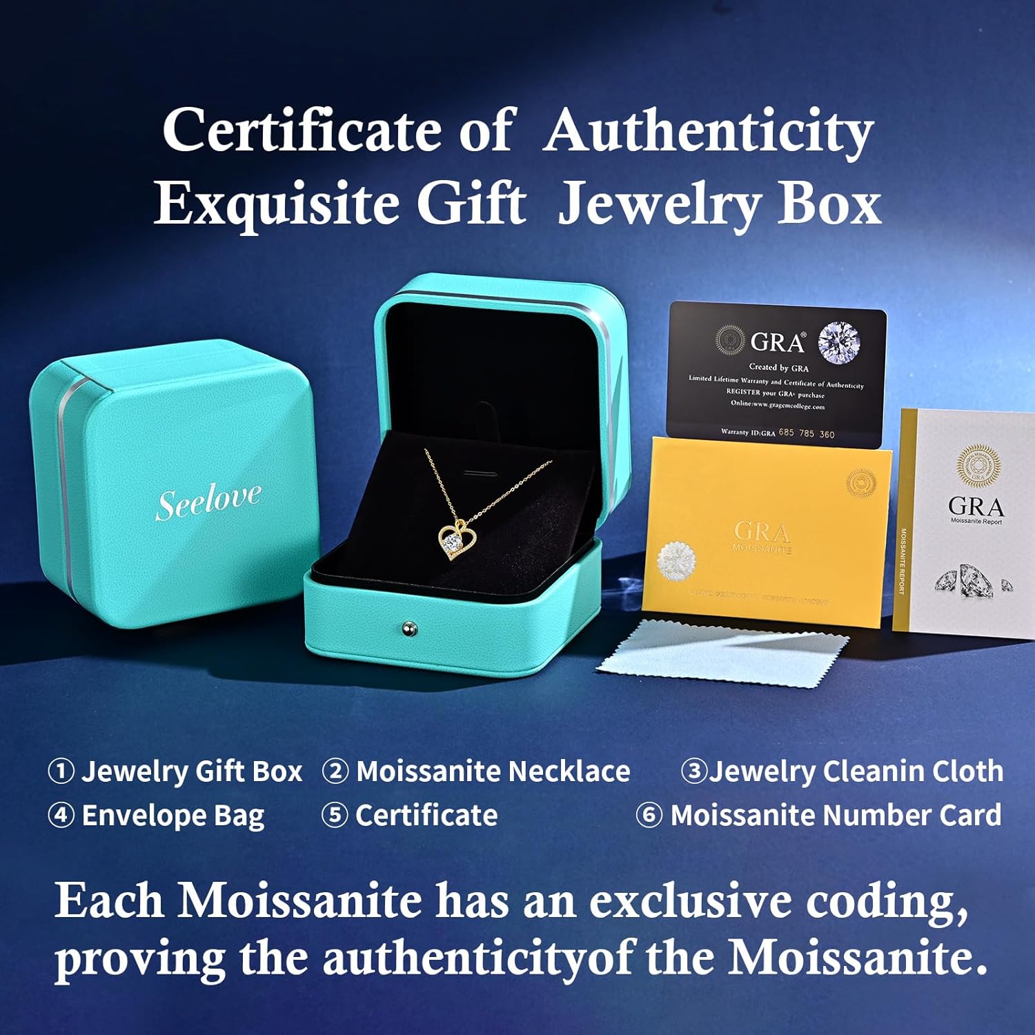 Seelove Moissanite Heart Infinity Pendant Necklace, 925 Sterling Silver 18K Gold Plated, Lab-Created Jewelry Gift for Women Her Mom Wife Girlfriend Daughter Anniversary Birthday Wedding - Image 7