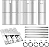 Grill Replacement Parts for Nexgrill 720-0882A Evolution Infrared Plus 5-Burner, Cooking Grates Heat Plates and Burner Tubes Kit for Nexgrill 5 Burner 720-0882AE 730-0882 730-0882AE, Stainless Steel