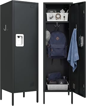 MIOCASA Metal Storage Cabinet, Lockable Storage Locker with Door, Tall Metal Cabinet for Home School Gym Office Employee Kids Use