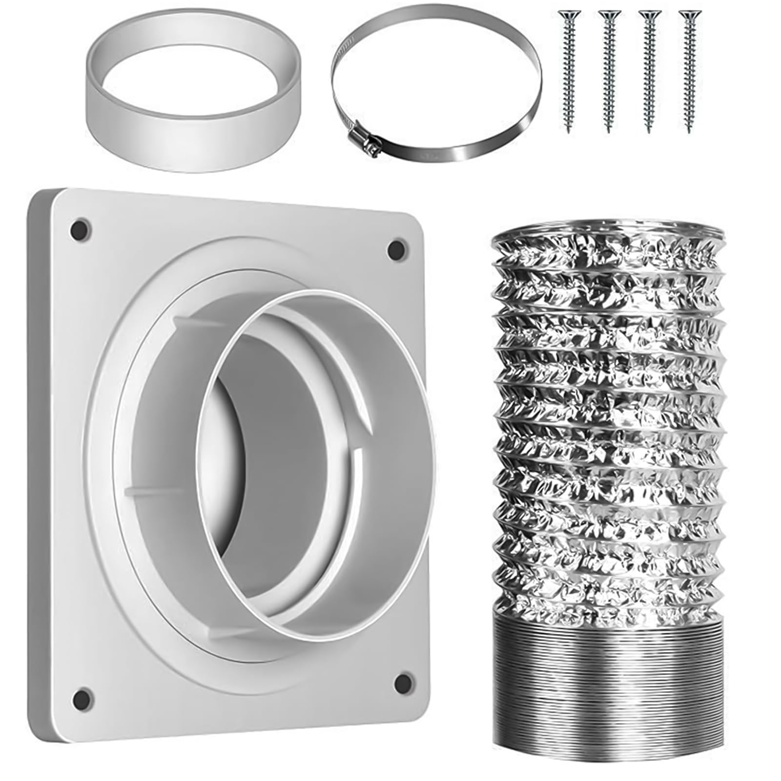 Juego de conectores de ventilación para secadora, adaptador de placa de pared con conector rápido, juego de conectores de conducto de secadora para secadora y lavadora
