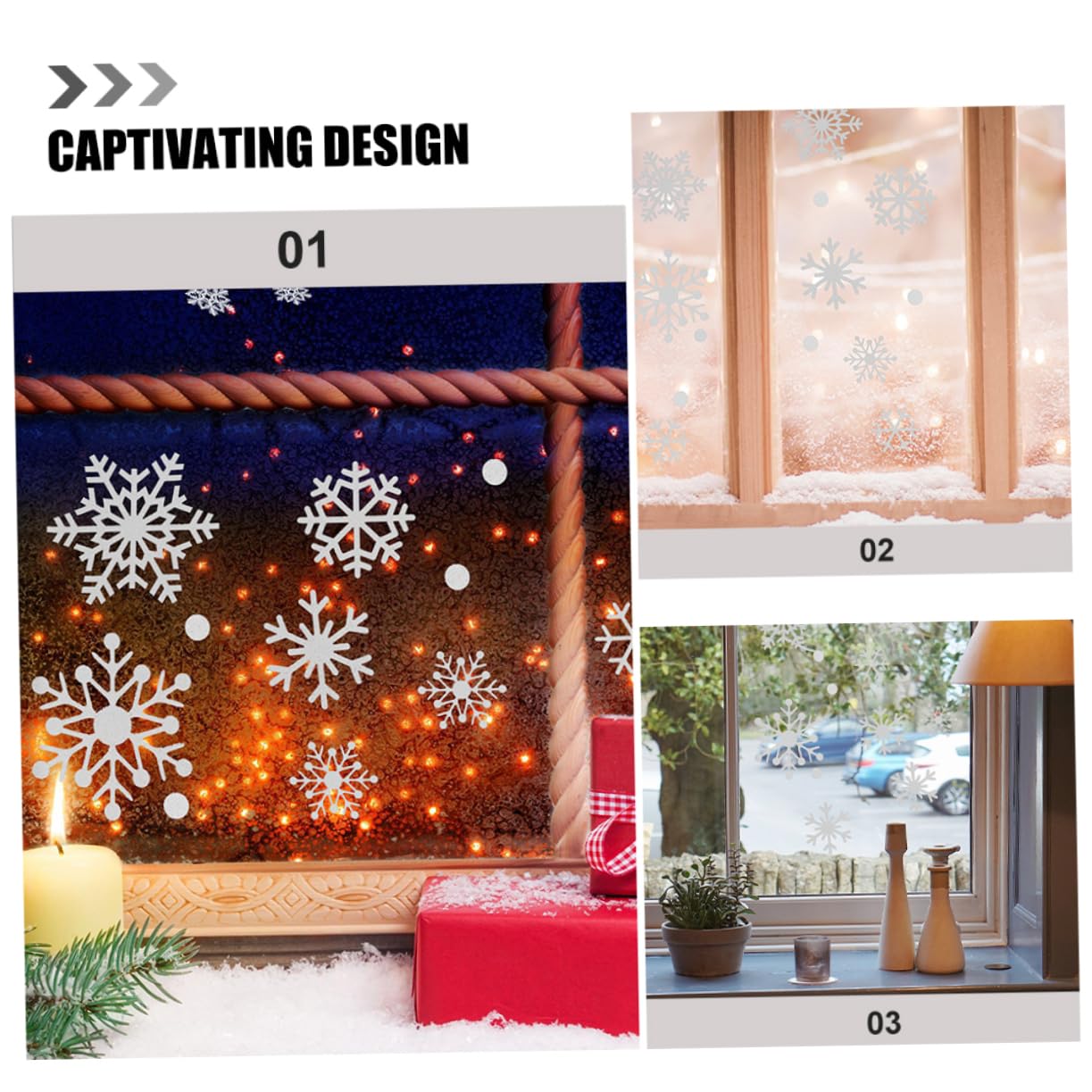 DOITOOL 5blätter Schneeflocken-fensteraufkleber Weihnachtsfensterdeko Schneeflocken-wandtattoos Weihnachtsfensteraufkleber für Glasfenster Weihnachtswandtattoos fürs Wohnzimmer