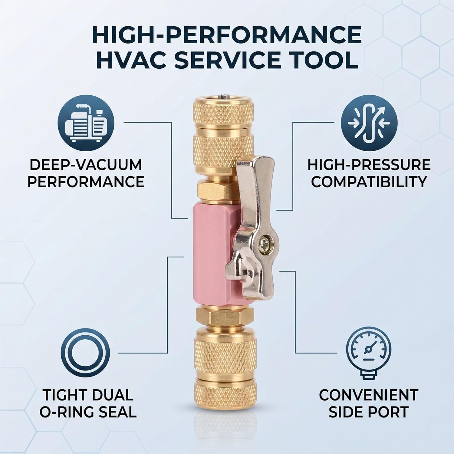 banapoy HVAC Valve Core Removal Tool, 5/16" Valve Core Remover with Side Port, Vacuum Rated High Flow Refrigerant Service Tool with 12 x Cores, for 5/16 Inch System Connection