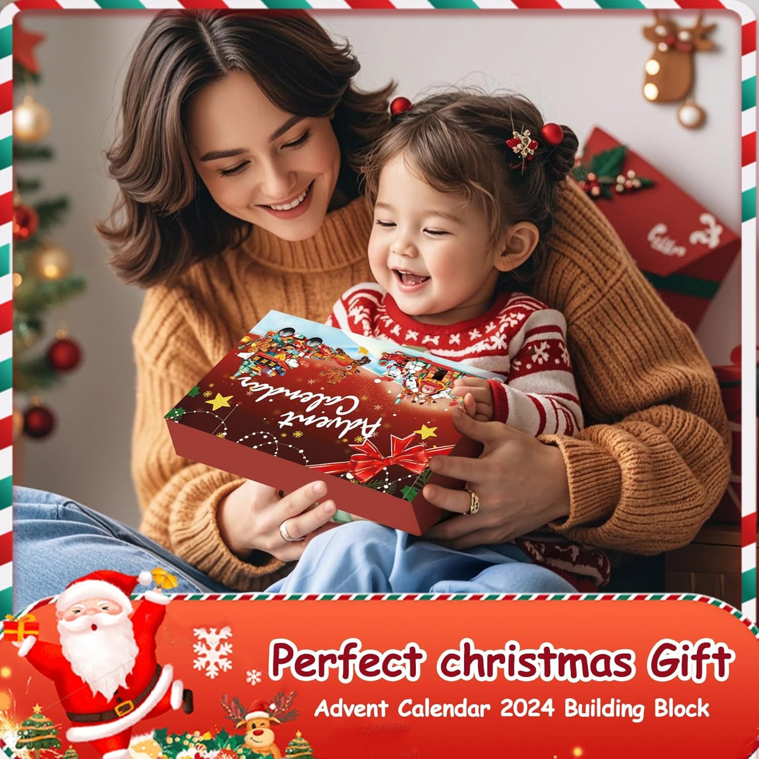 KAHEIGN Calendario de Adviento 2025, Cuenta Regresiva de Navidad de 24 Días con 895 Piezas 12 En 1 Trineo de Papá Noel Casa de Postres Bloques de Construcción para Navideños Regalos Fiesta Decoración — view 7
