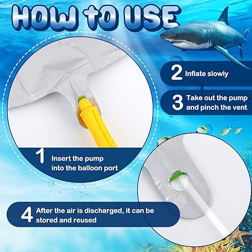 Miniatura 4 de 26 globos de tiburón para fiesta de cumpleaños de tiburón, arco de globos con temática oceánica, guirnalda de globos de tiburón para baby shower,