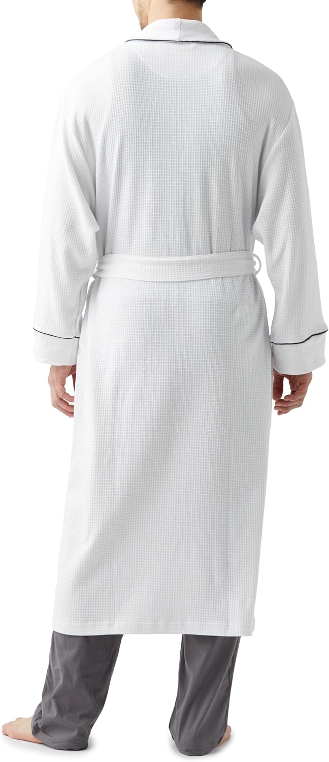 Amazon Essentials Men's Lightweight Cotton Waffle Bathrobe (Available in Big & Tall)