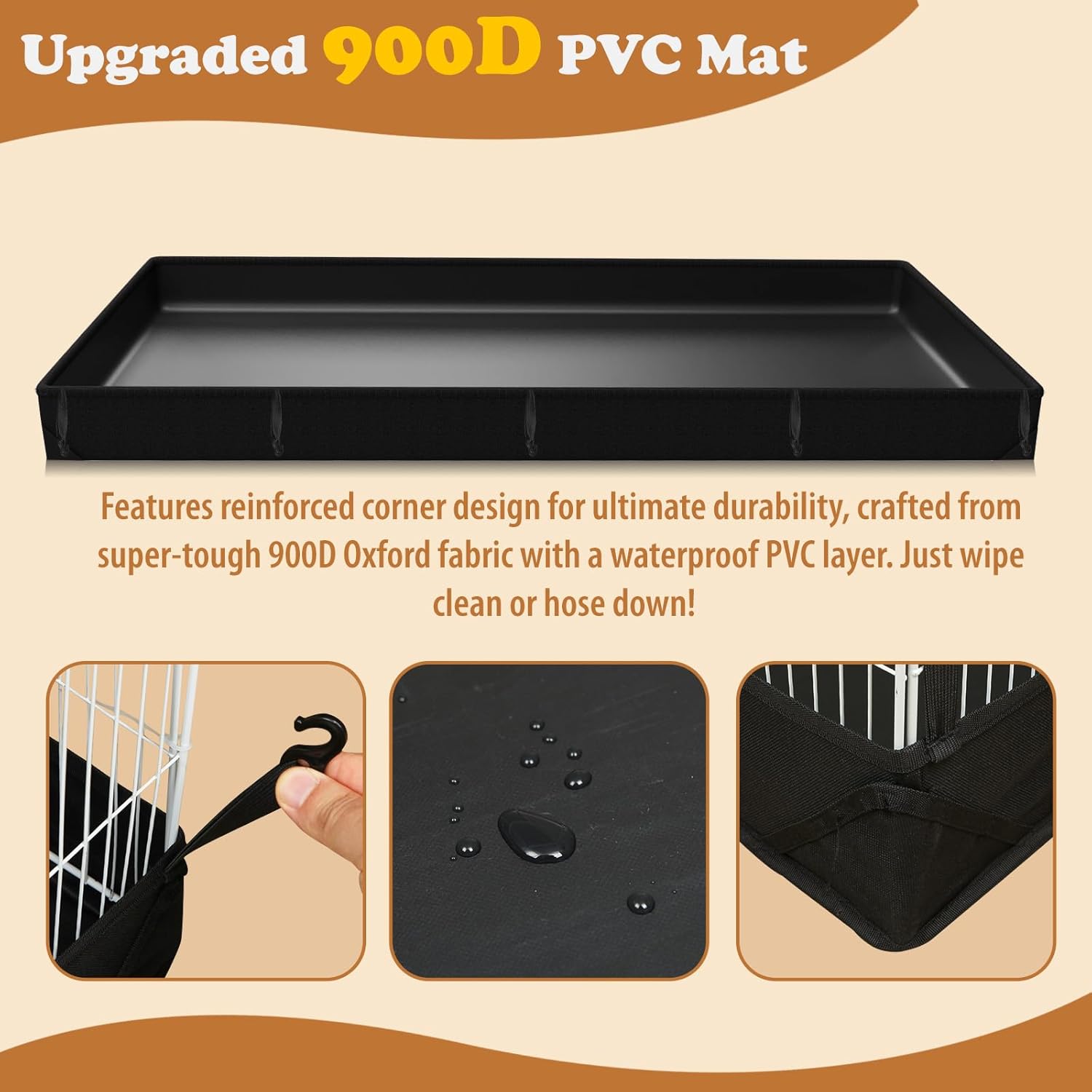 22 Panels Small Animal Playpen, Guinea Pig Cage with Doors & Waterproof Mat, Metal Wire Yard Fence for Rabbits, Hamsters, Chicken, Hedgehogs, Indoor Outdoor C&C Cage White