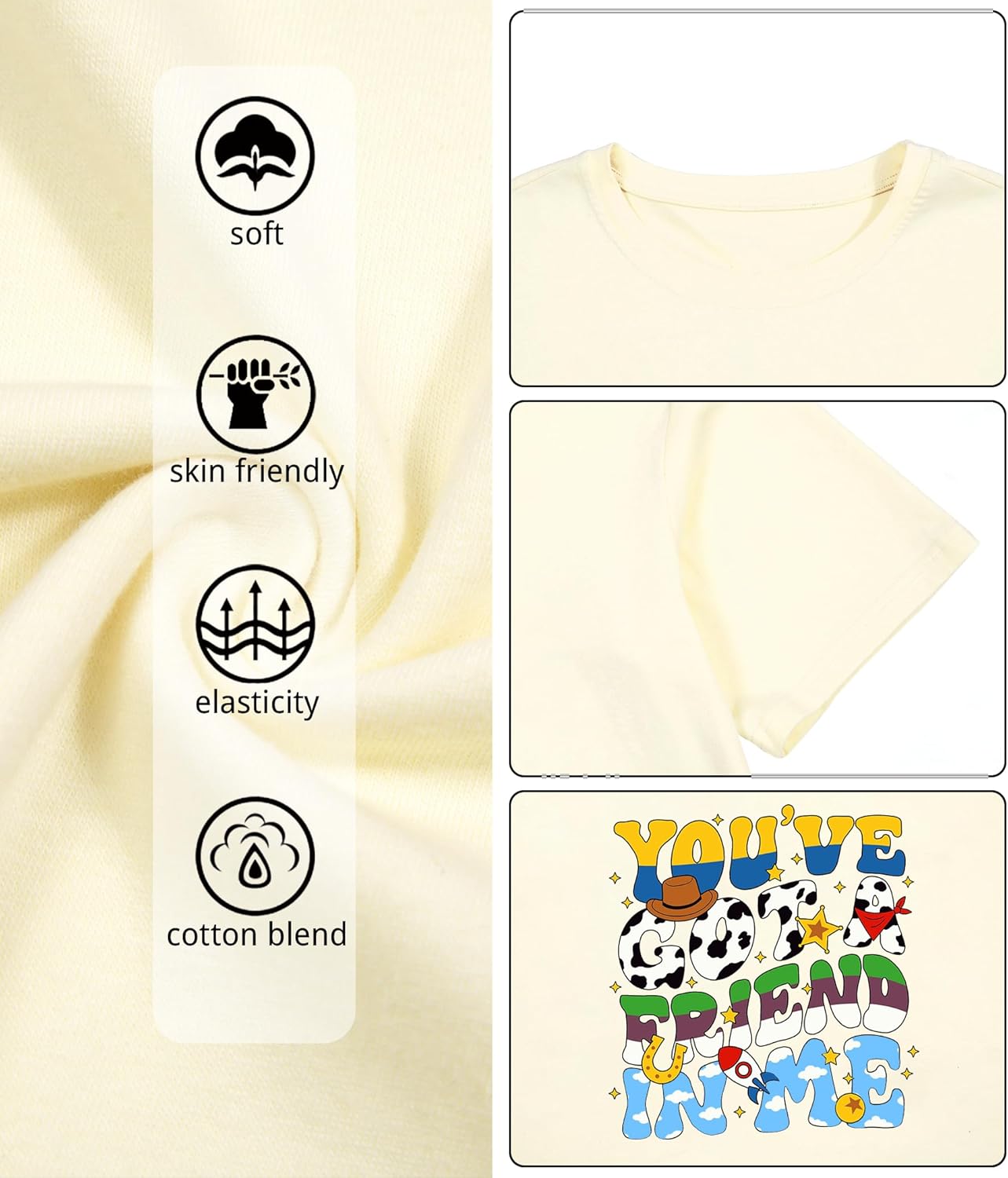 You've Got A Friend in Me Shirt Women Funny Letter Print Friends Tee Casual Vacation Holiday Graphic Tops - Image 6