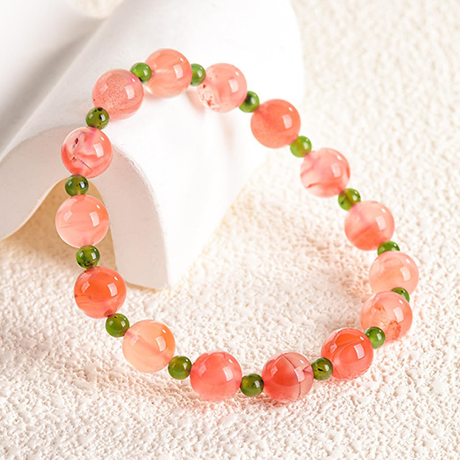 Braccialetto da donna in giada Hotan naturale rosso meridionale, elastico, fatto a mano, braccialetto fai da te, regalo