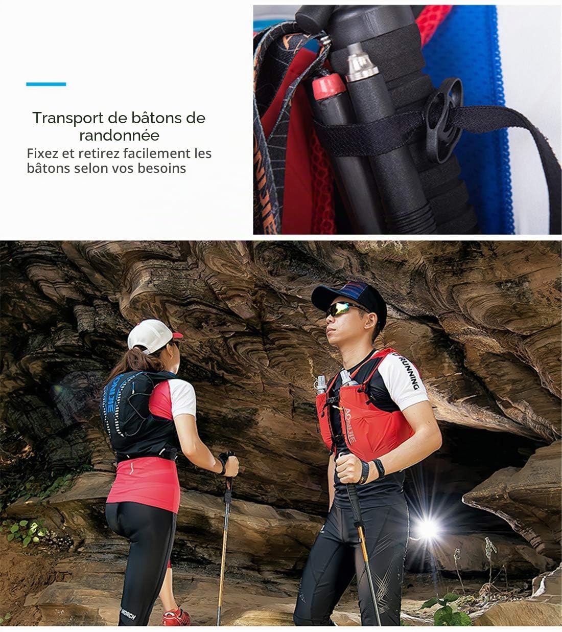 AONIJIE Sac à dos professionnel léger de 12 L pour randonnée, camping, escalade