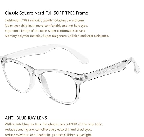 Miniatura 4 de DeBuff - Gafas de bloqueo de luz azul para niños y niñas, bloqueadores de luz azul de 3 a 12 años