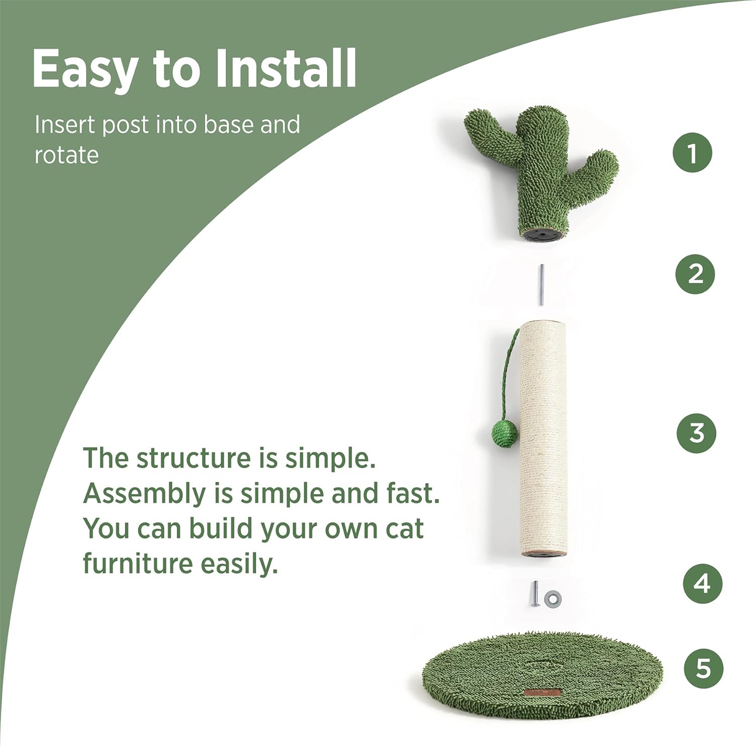 Lesure Cactus Cat Scratching Posts for Indoor Cats, Sisal Rope Cat Scratcher with Ball for Cats Kittens : Pet Supplies