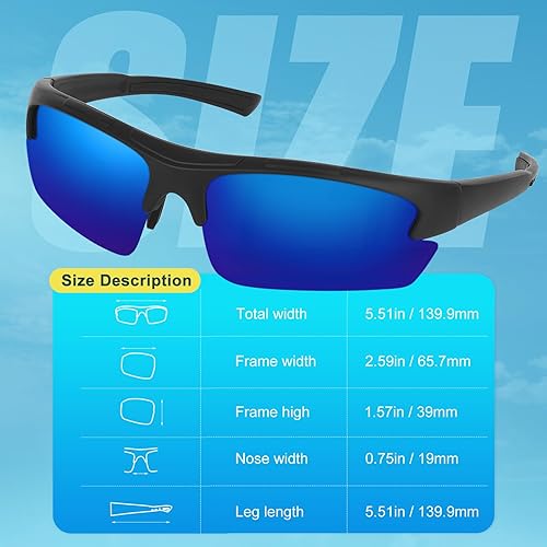 Miniatura 4 de Duduma Gafas de sol deportivas polarizadas para hombres, pesca, ciclismo, correr, golf, conducción, gafas de sol, gafas de sol Tr62 con marco
