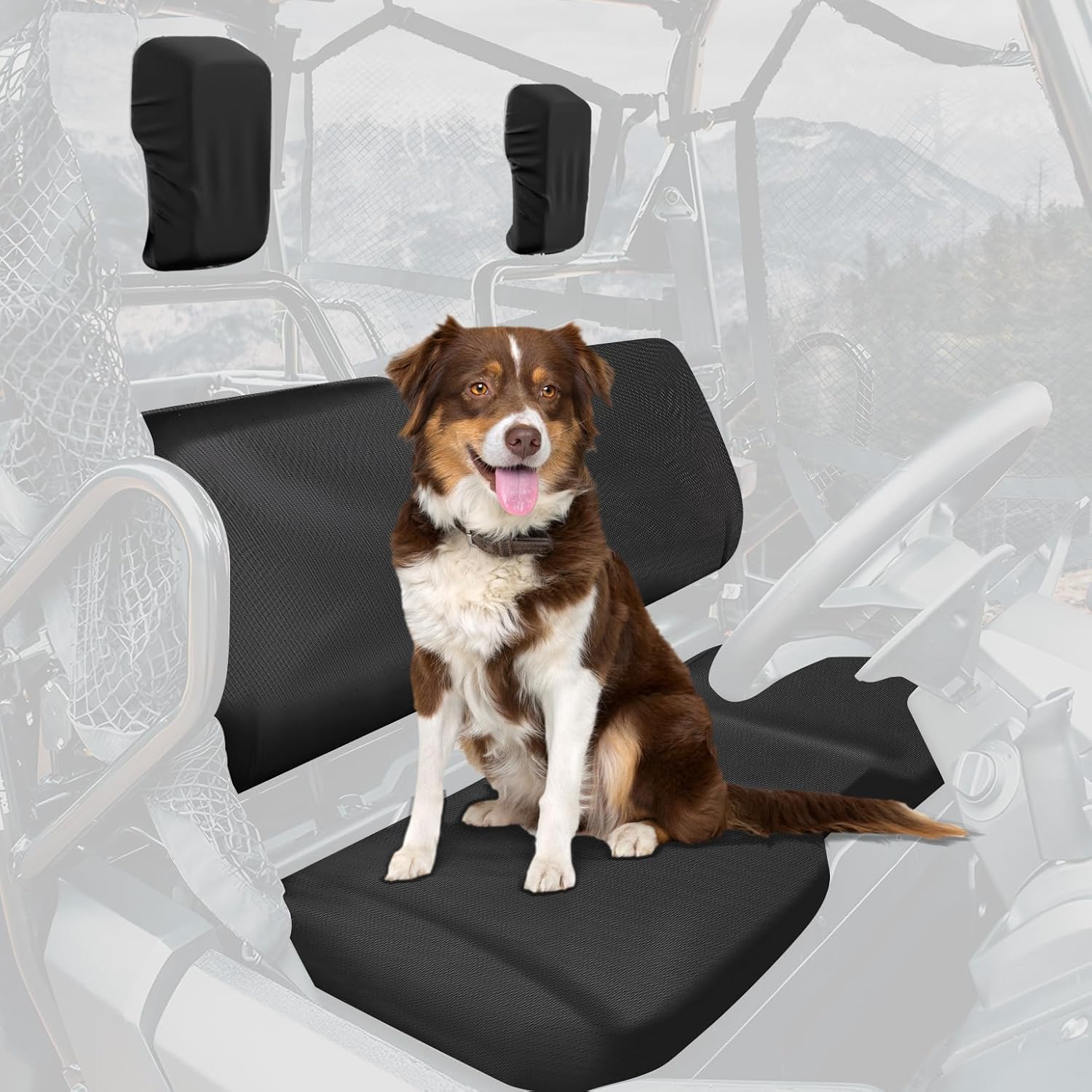 KEMIMOTO UTV Seat Covers Compatible with 2014-2025 Pioneer 700 700-4, UV Scratch Resistant, Water-Resistant 1680D Oxford Fabric, All-Weather Protection, Anti-Slip Secure Fit, Accessories (Black)