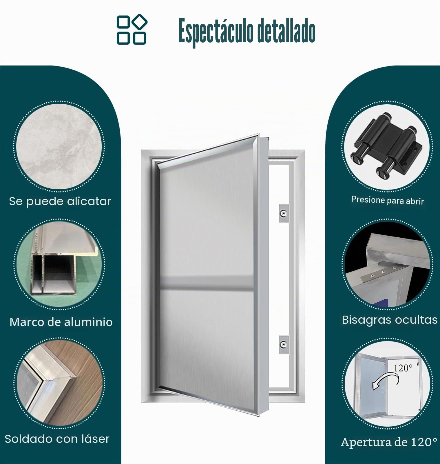 ZIMGOD Trampilla Pladur Panel de Acceso Alicatable Apertura por Presión, Puerta Metálica Oculta para Ducha, Trampilla de Inspección de Plomería de Yeso, Placas para Tapar Orificios(14x14in (35x35cm))