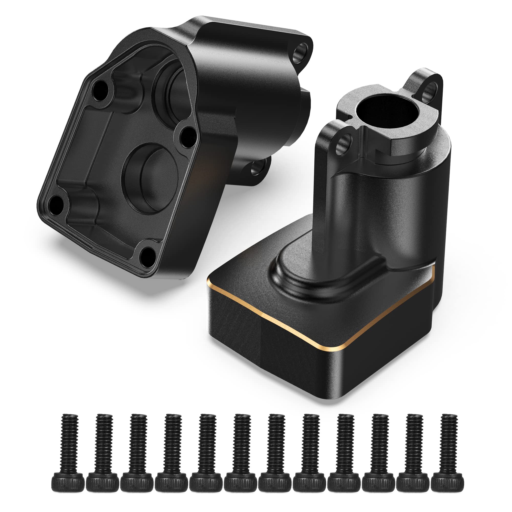 COOWOO Rear Portal Axle Housing Upgrade Part Set for UTB18 1/18 RC Crawler Car - Made of Brass, High Precision CNC Machined, Durable Upgrade Black