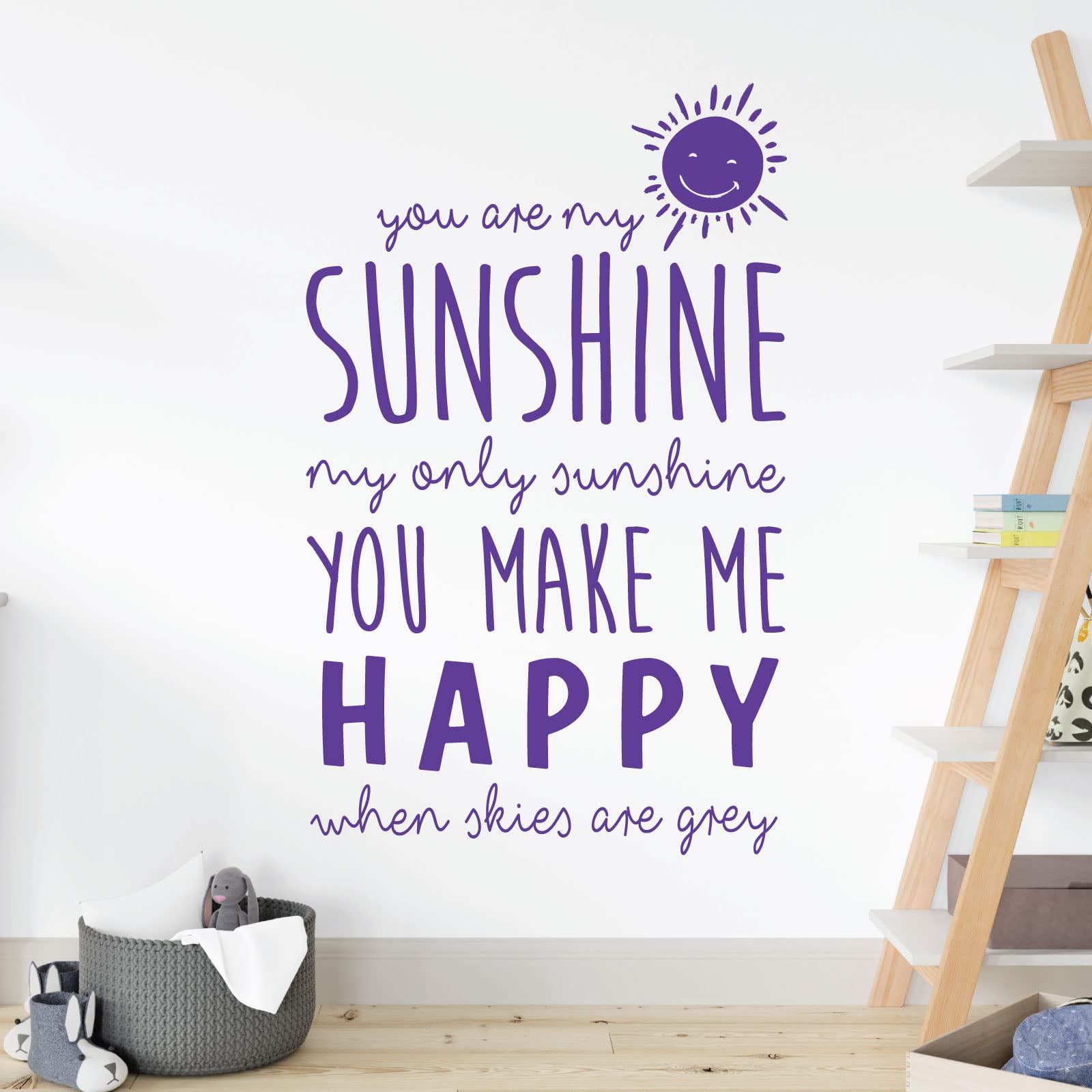 You are My Sunshine, My Only Sunshine - Nursery Decal Wall Sticker [Small] [Purple]