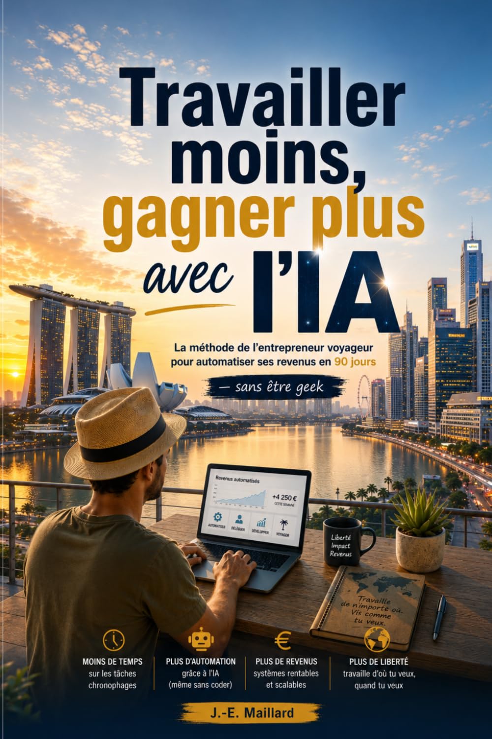 Travailler moins, gagner plus avec l'IA: La méthode de l'entrepreneur voyageur pour automatiser ses revenus en 90 jours - sans être geek
