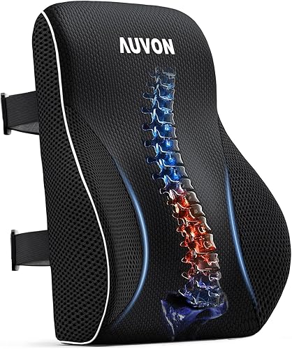 Almohada AUVON de apoyo lumbar para silla de oficina con protuberancia patentada para soporte de la parte baja de la espalda, artículos ergonómicos