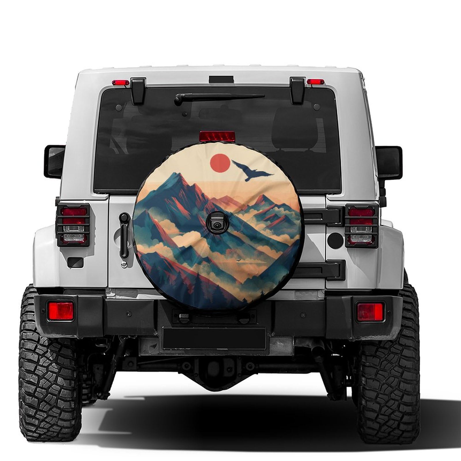Dujiea Military Tactical Star Spare Tire Cover with Backup Camera Hole, Universal Wheel Tire Cover Tire Protectors for Jeep Trailer RV Van SUV Truck Camper and Many Vehicle 17inch — view 33