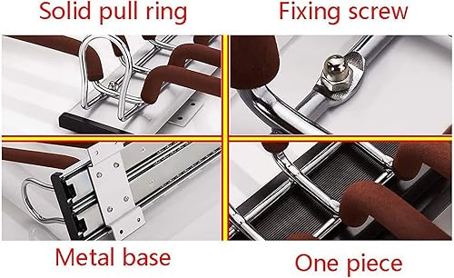 Miniatura 6 de Estante de pantalones extraíble para armario 22 brazos soporte extensible para pantalones barra deslizante de acero para organizadores de armario