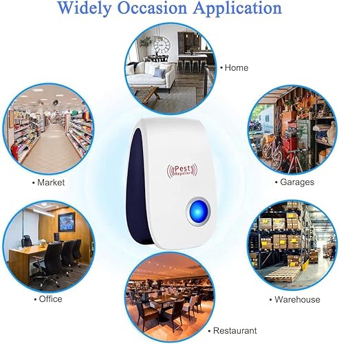 Miniatura 6 de Repelente ultrasónico de plagas, paquete de 10 unidades de enchufe electrónico repelente de mosquitos de insectos, repelente de ratones, repelente
