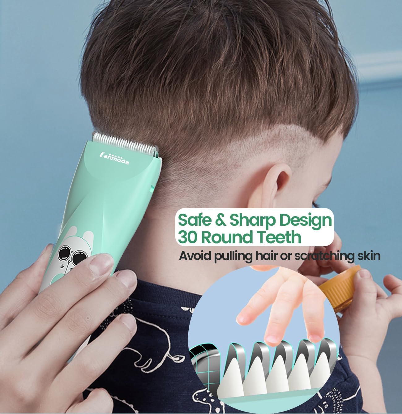 Baby Hair Clippers, Coldless Quiet Hair Trimmer Shaver for Toddler Children with Autism, Waterproof Rechargeable Haircut Kit for Infant Kids Ceramic Blade