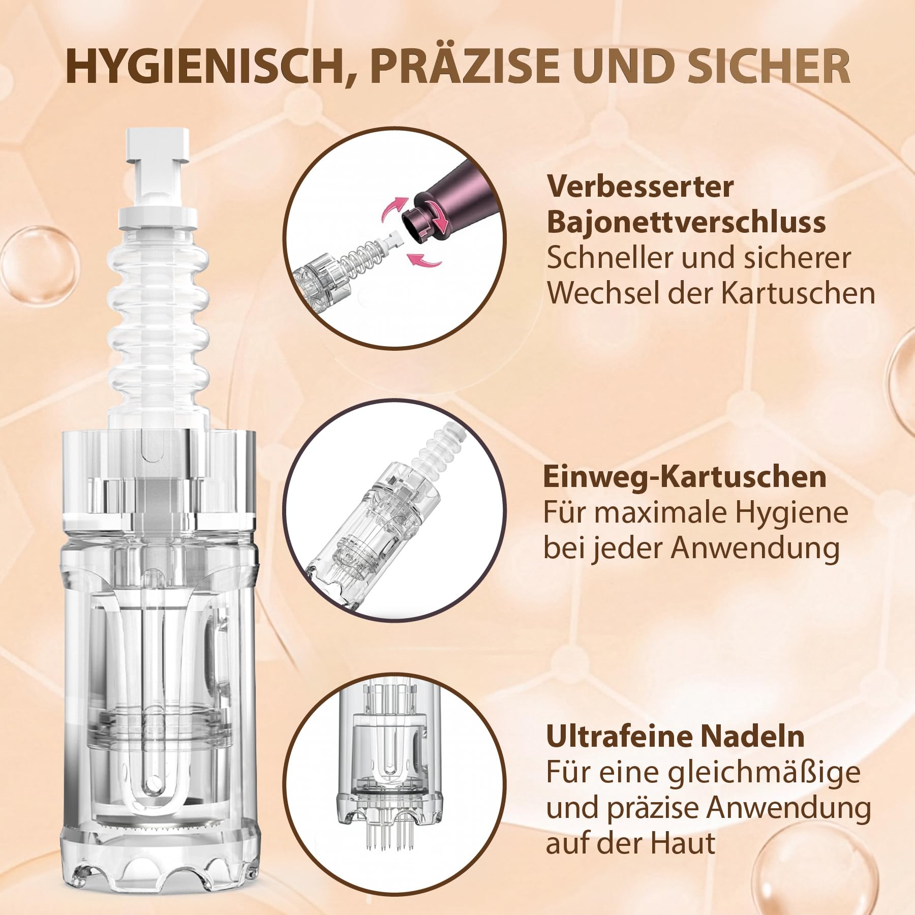 P-Beauty -Ultima A10 Microneedling Gerät, Derma Pen kabellos, USB-C, 5 Stufen, 0-2,5mm, inkl. 2 Kartuschen Anti Aging, Anti Falten, Gesichtspflege, Hautpflege für Hautbild & Poren