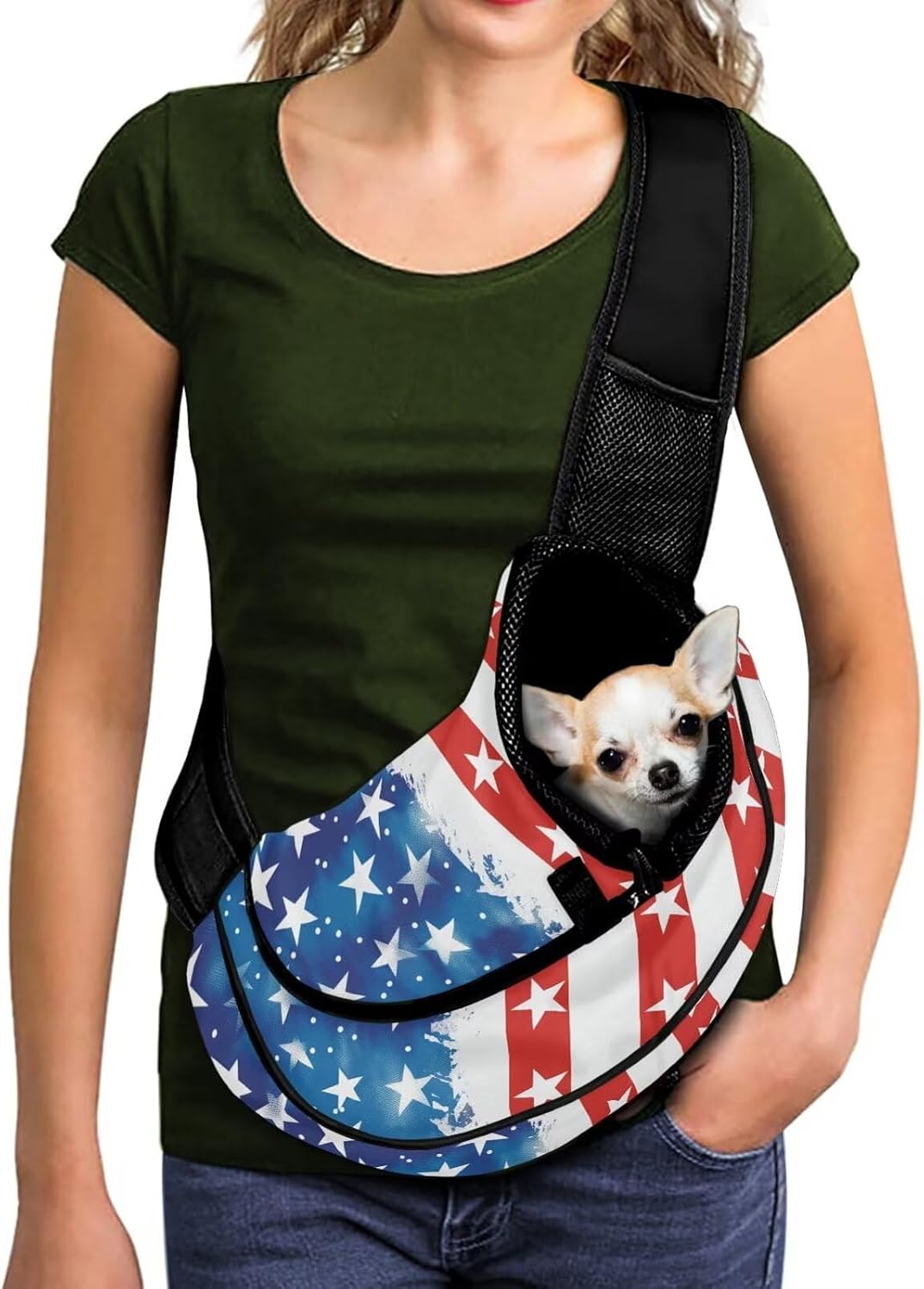 COEQINE Pet Carrier Sling for Cat Dogs Crossbody Purse for Woman Travel | Breathable Mesh Bag Pouch Outdoor Walking, Tote,Hands-Free, Adjustable Strap, Padded Shoulder, Comfort Puppy Hiliday Satchel
