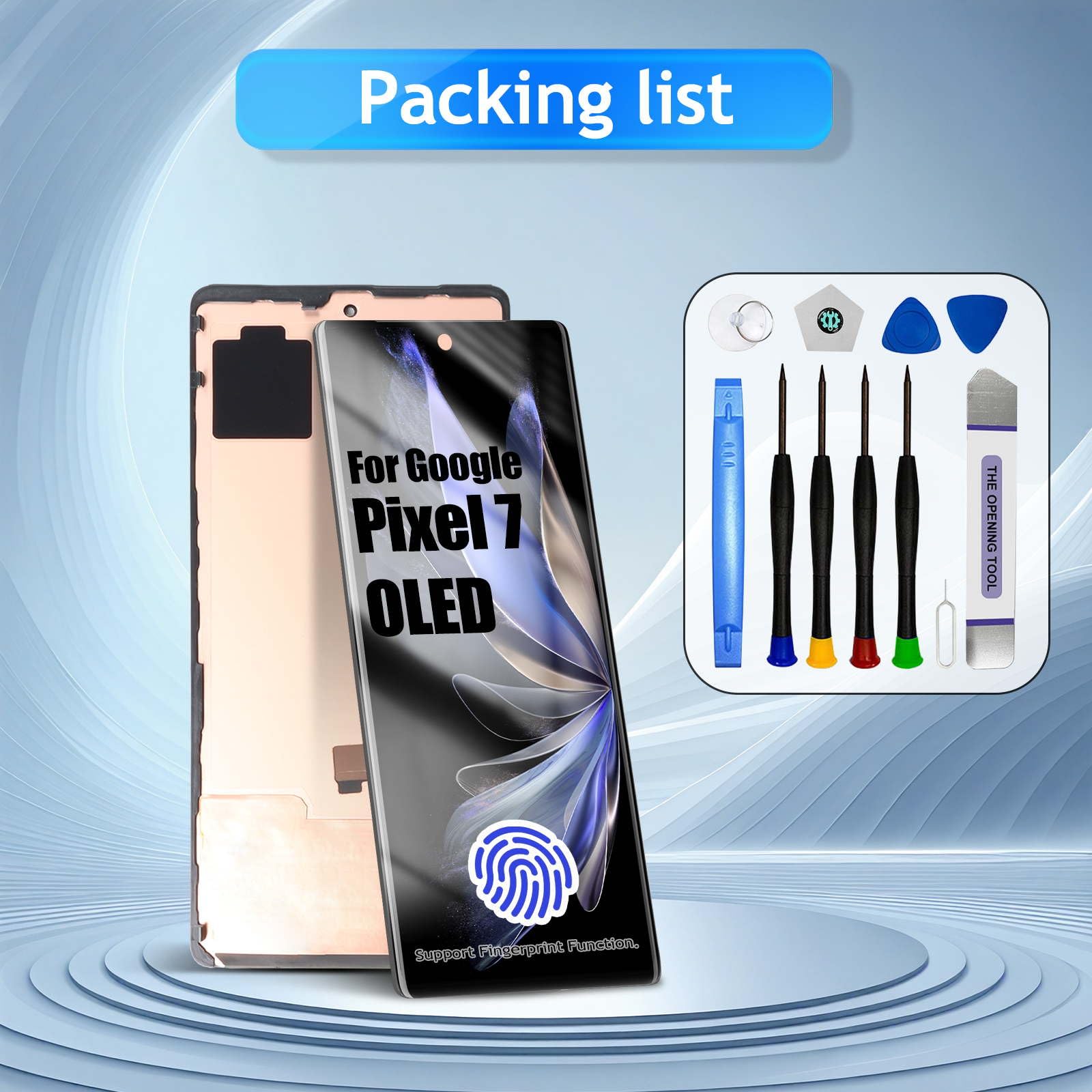 DTD OLED für Google Pixel 7 Bildschirm Ersatz für Google Pixel 7 LCD Digitizer für Google Pixel 7 Touch Screen Display Assembly Repair Kits mit Rahmen mit Fingerabdruckfunktion