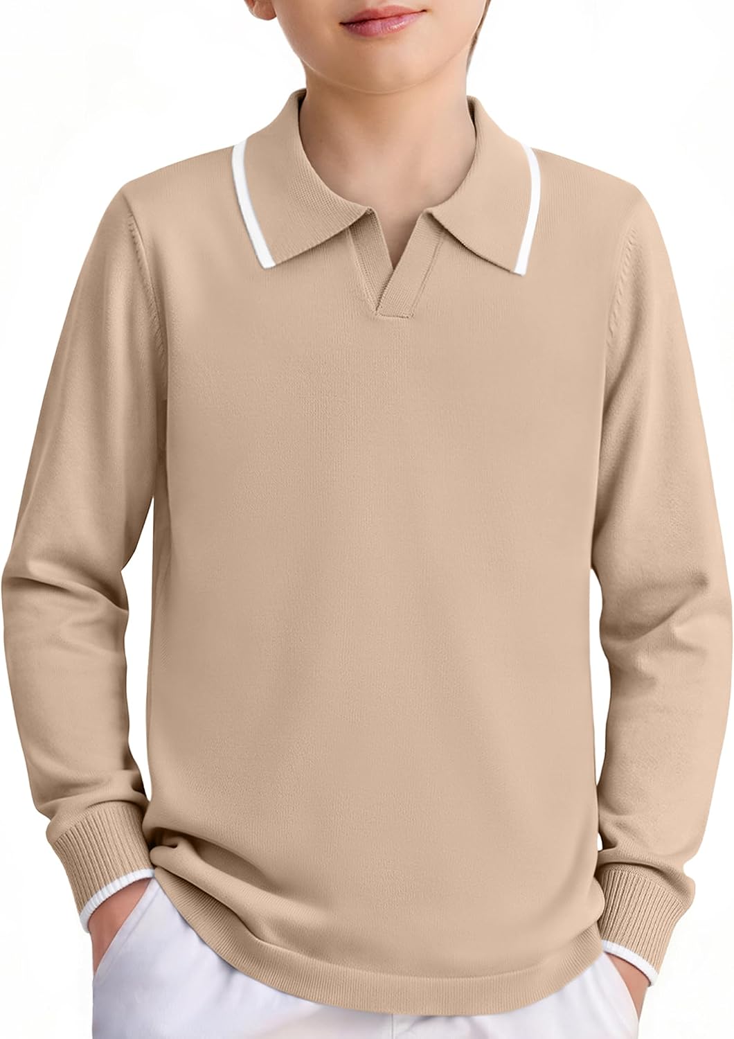 Arshiner Boys Long Sleeve Knit Polo