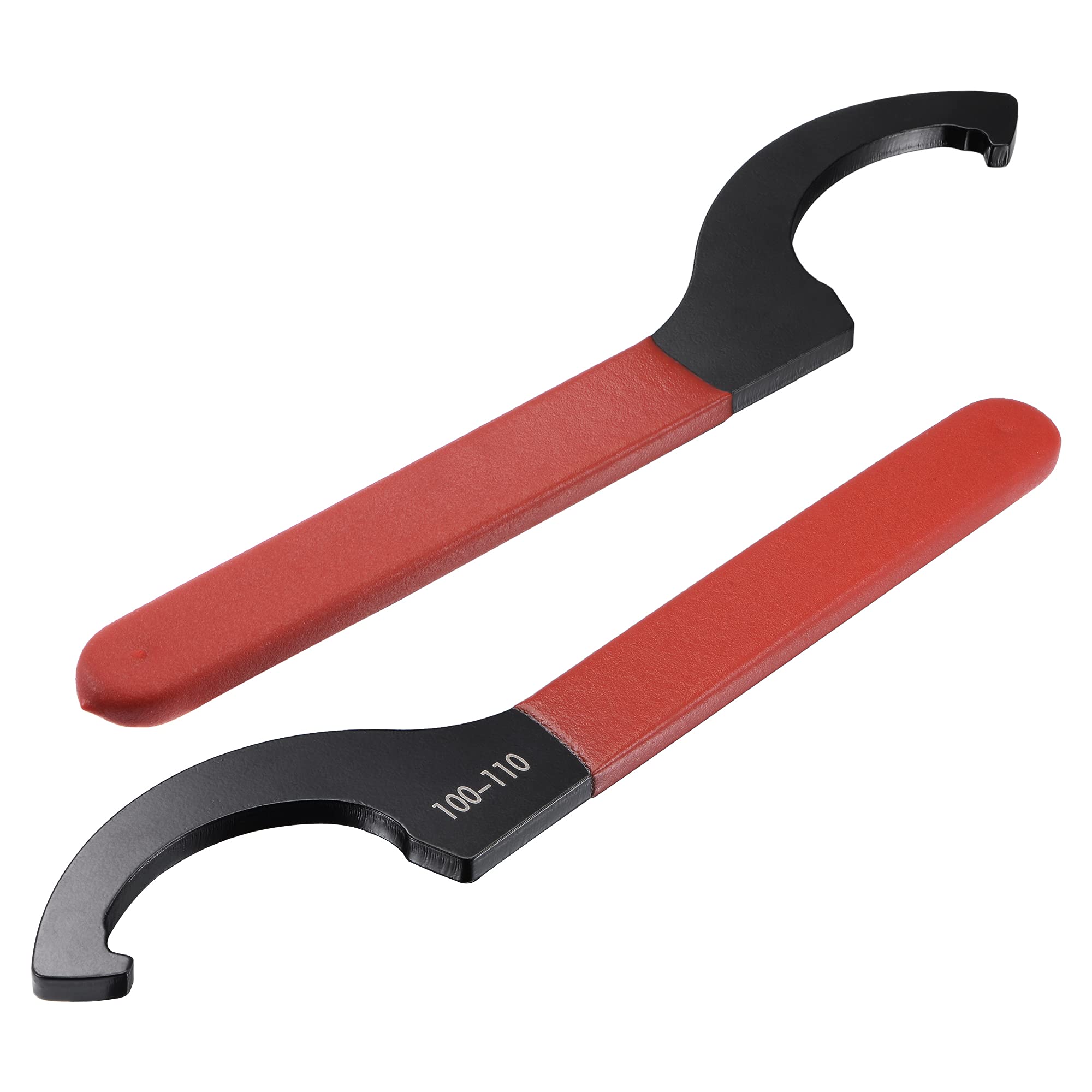 sourcing map Llave inglesa con gancho en C, portabrocas para tuerca redonda de 100-110mm, con mango antideslizante rojo, 2 uds.