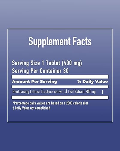 Miniatura 6 de FromBIO Lechuga Heukharang Good Night (30 tabletas) - Suplemento natural para ayudar al sueño a base de plantas para un sueño reparador. Promueve la