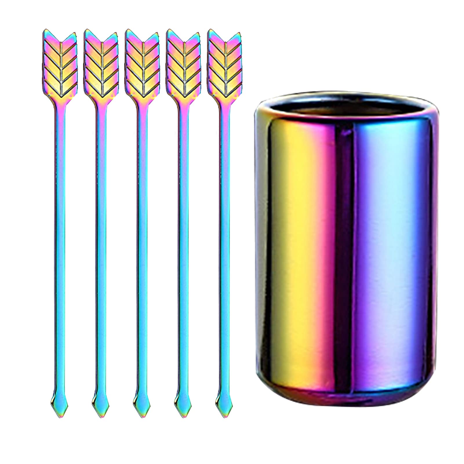 cdar 1 Set Stirring Rods,Dessert/Food Picks,Stainless Steel Cocktail Picks, Arrow Shape Drinks Skewers Garnish Sticks,Buffet Picks for Wedding Party Multicolor