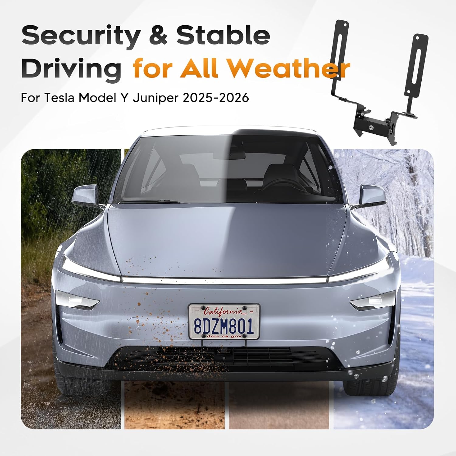 Shademax Lockable Front License Plate Holder for Model Y Juniper 2026 2025, License Plate Mount Kit with Silicone License Plate Frames Anti-Theft No Drill No Adhesive for Model Y Juniper Accessories