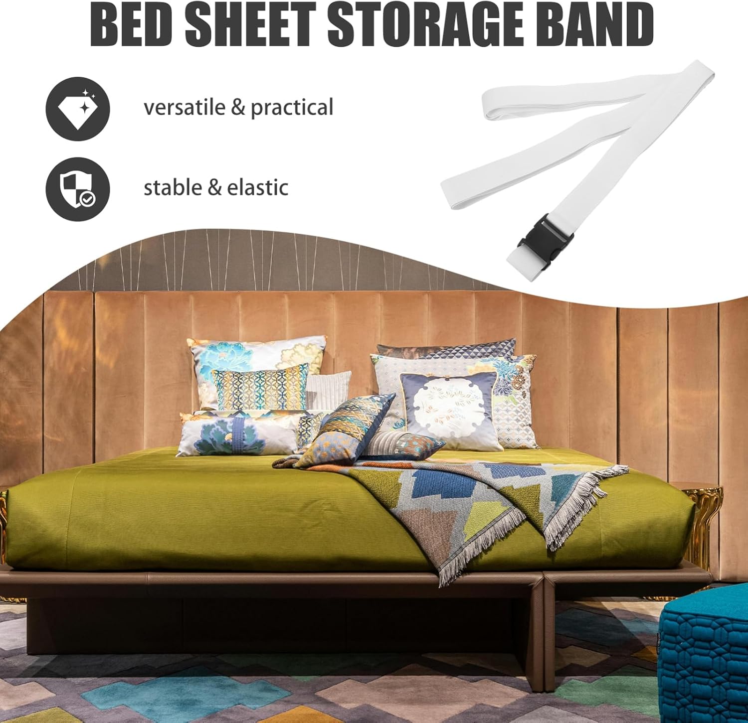 Bed Sheet Straps Fitted Sheet Straps Elastic Design for Easy Organization