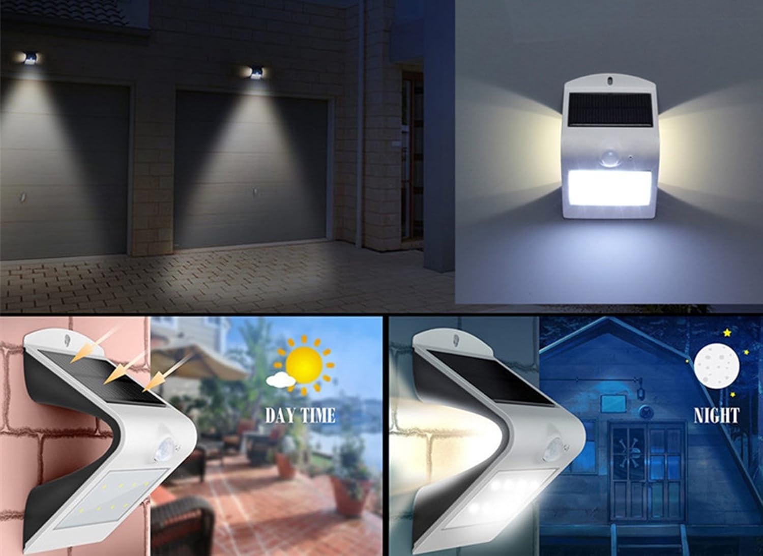 Smart Solar Sensor Waterproof Outdoor LED Wall Light (1)