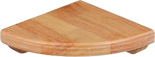 Alipis Natural Solid Wood Corner Shelf Wall Mounted, Dual-Fortified Floating Corner Shelves for Wall Storage, Round End Sector Display Bookshelf for Bedroom Living Room Kitchen Plant