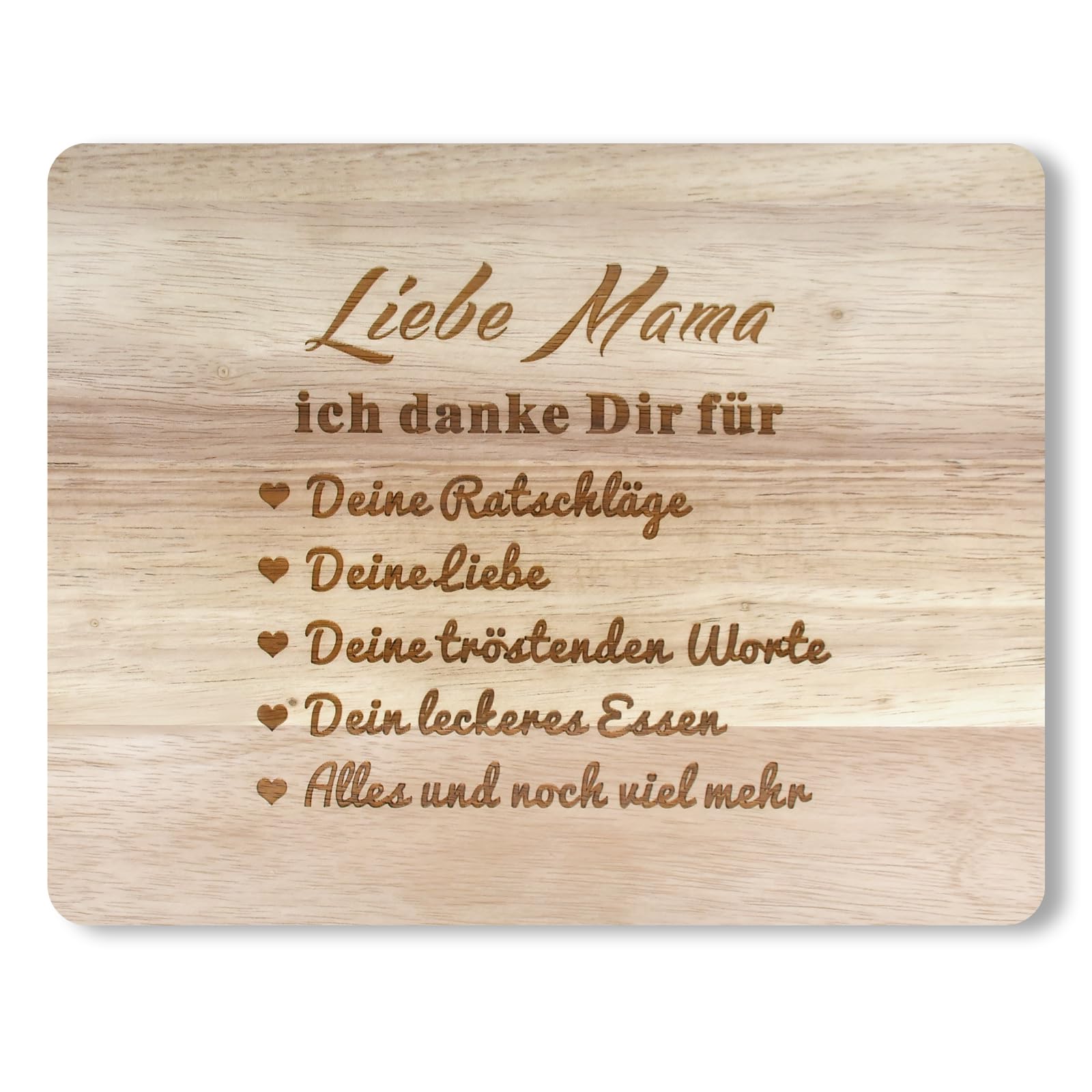 Weihnachtsgeschenke für Mama, Schneidebrett aus Naturholz Muttertagsgeschenk Frühstücksbrettchen,Mama Geschenk zum Muttertag Geburtstag Weihnachtstag
