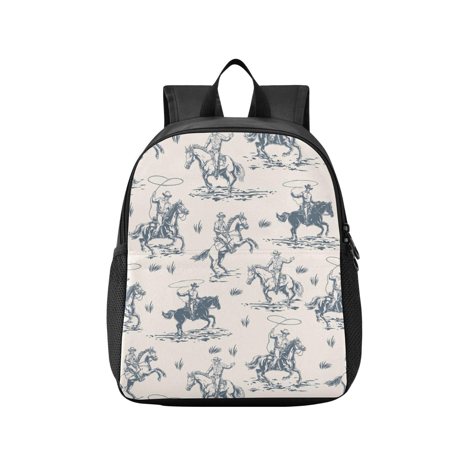 Sletend Toddler Backpack Western Cowboy Waterproof Mini Backpack Boys/Girls Cute Kindergarten Pre School Bags 11 Inch