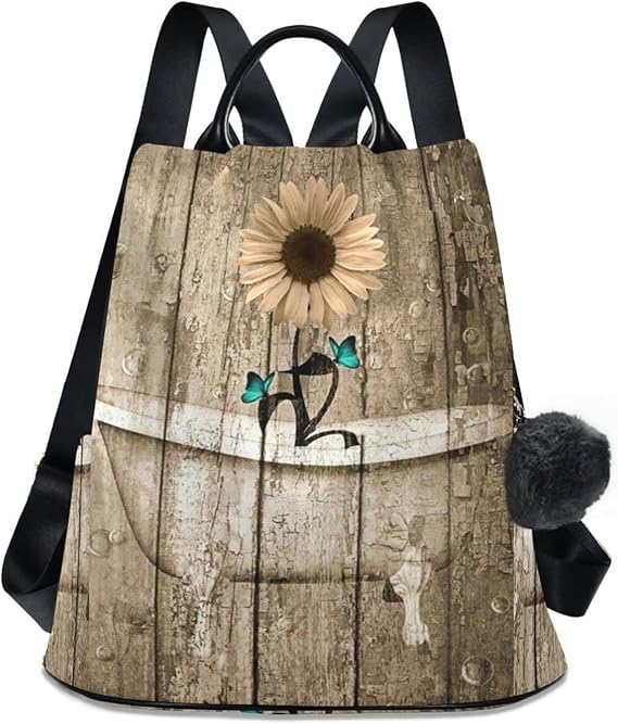Amazon Co Jp Biaosd リュック 背面ポケット ひまわり 浴槽 木の板 レトロ デイパック 盗難防止 リュックサック レディース メンズ バックパック おしゃれ 大容量 アウトドア ショルダーバック 収納 100 ポリエステル繊維 ビジネスバッグ ファッション ショルダー