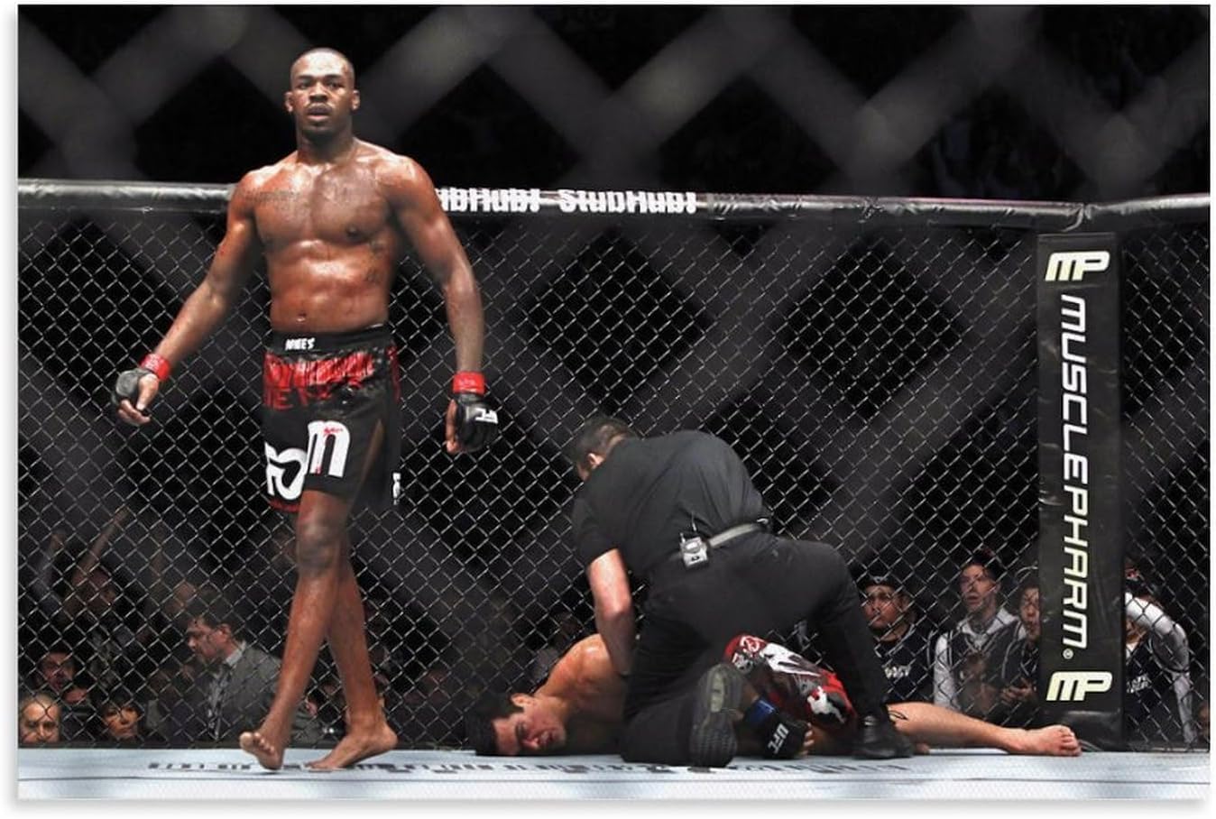 Jon Jones Defeat The Opponent Poster Artworks Canvas (Canvas 16x24)