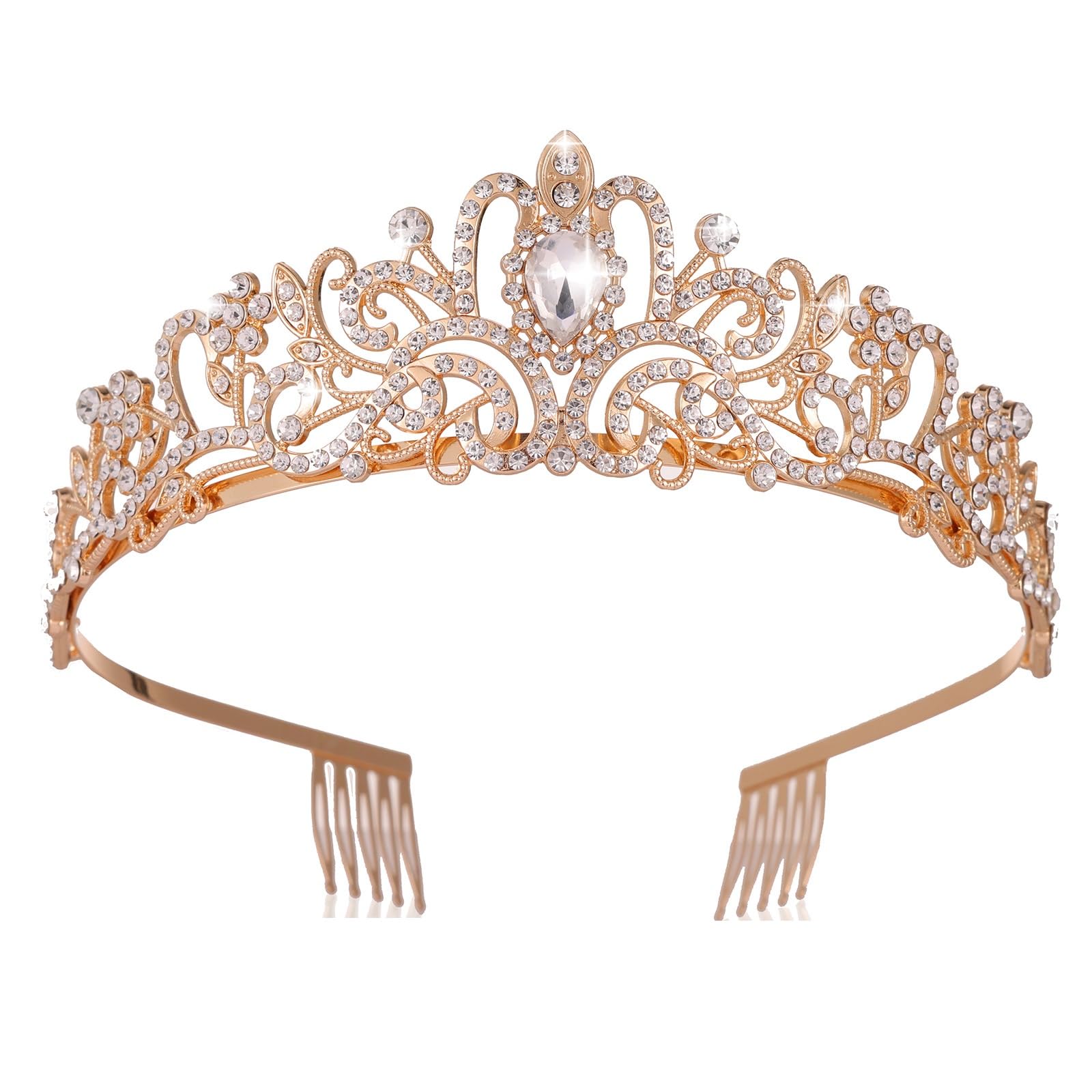 Kamirola - Crystal Tiara Crowns For Women Girls Princess Elegant Crown with Combs Women's Headbands Bridal Wedding Prom Birthday Party Headbands for Women(06)