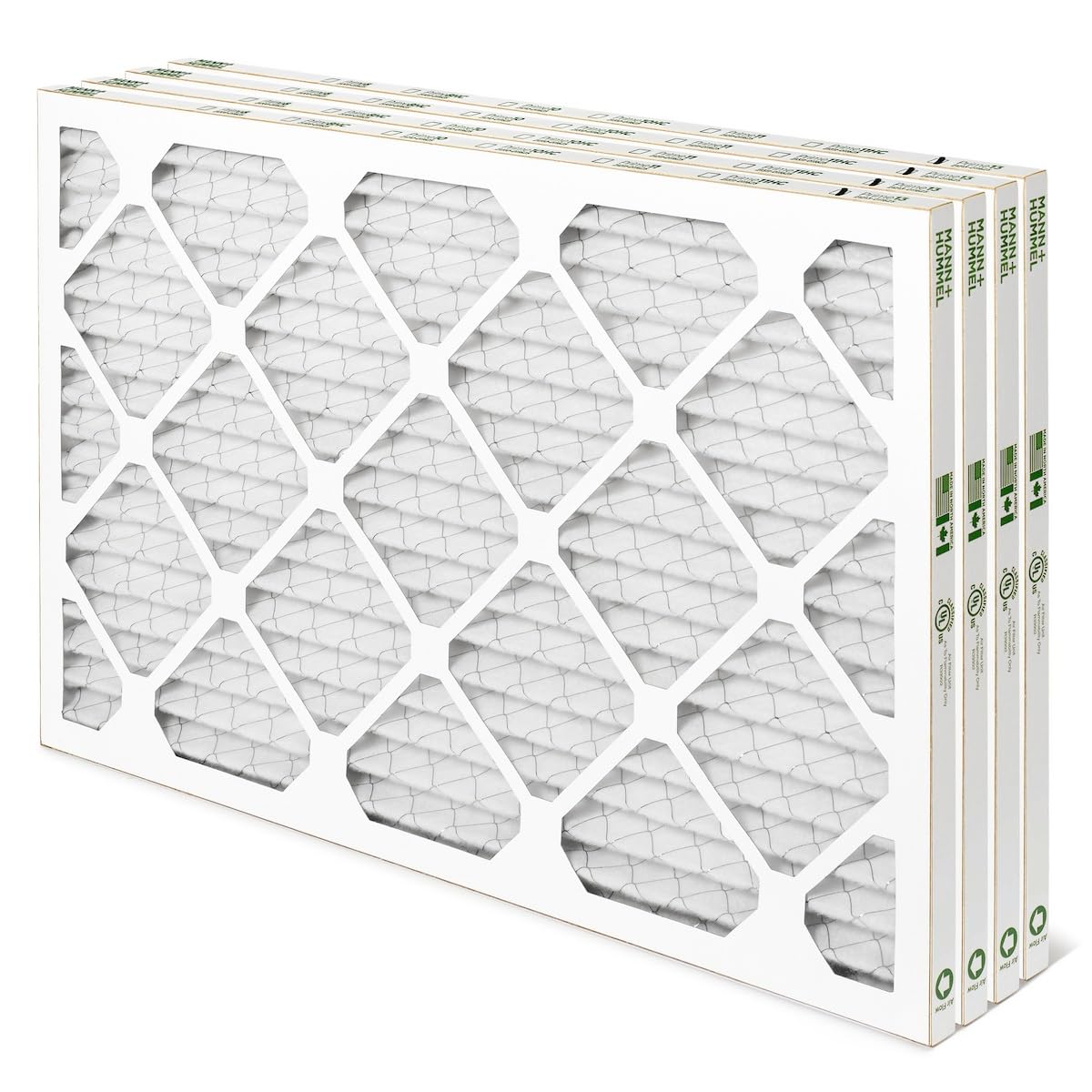 Mann+Hummel 14x25x1 MERV 8 Pleated HVAC AC Furnace Air Filters. 4 Pack. (Exact Size: 13.5 x 24.5 x 0.75 Inches)