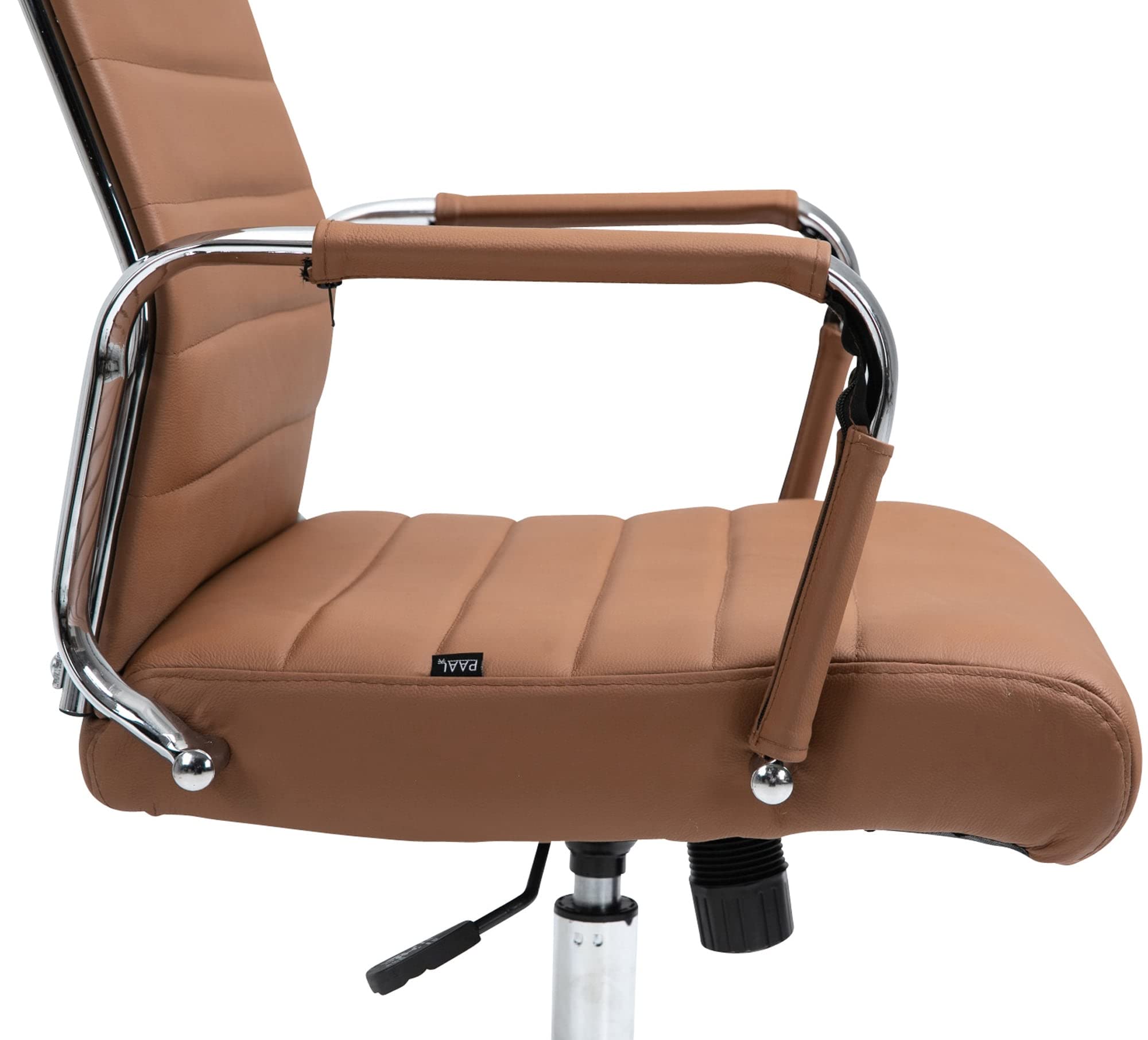 CLP Chefsessel Echtleder bis 150 kg Farbe:Hellbraun | Kolumbus - Drehstuhl mit Wippmechanismus und Armlehnen, stufenlos höhenverstellbar, robust