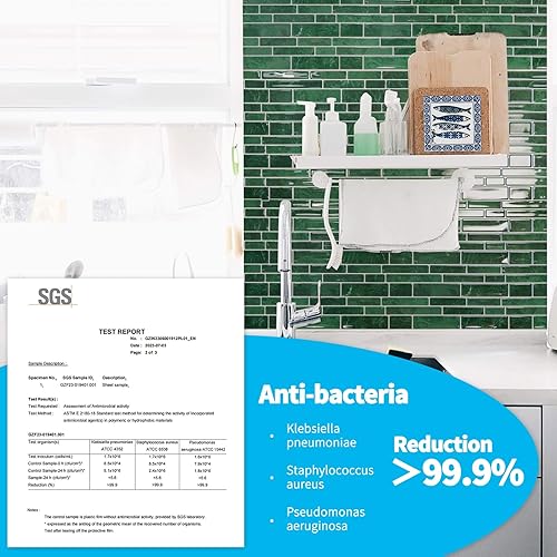 Vista 53 de Art3d Protector contra salpicaduras de 10 hojas, 12 pulgadas x 12 pulgadas, diseño de mármol blanco