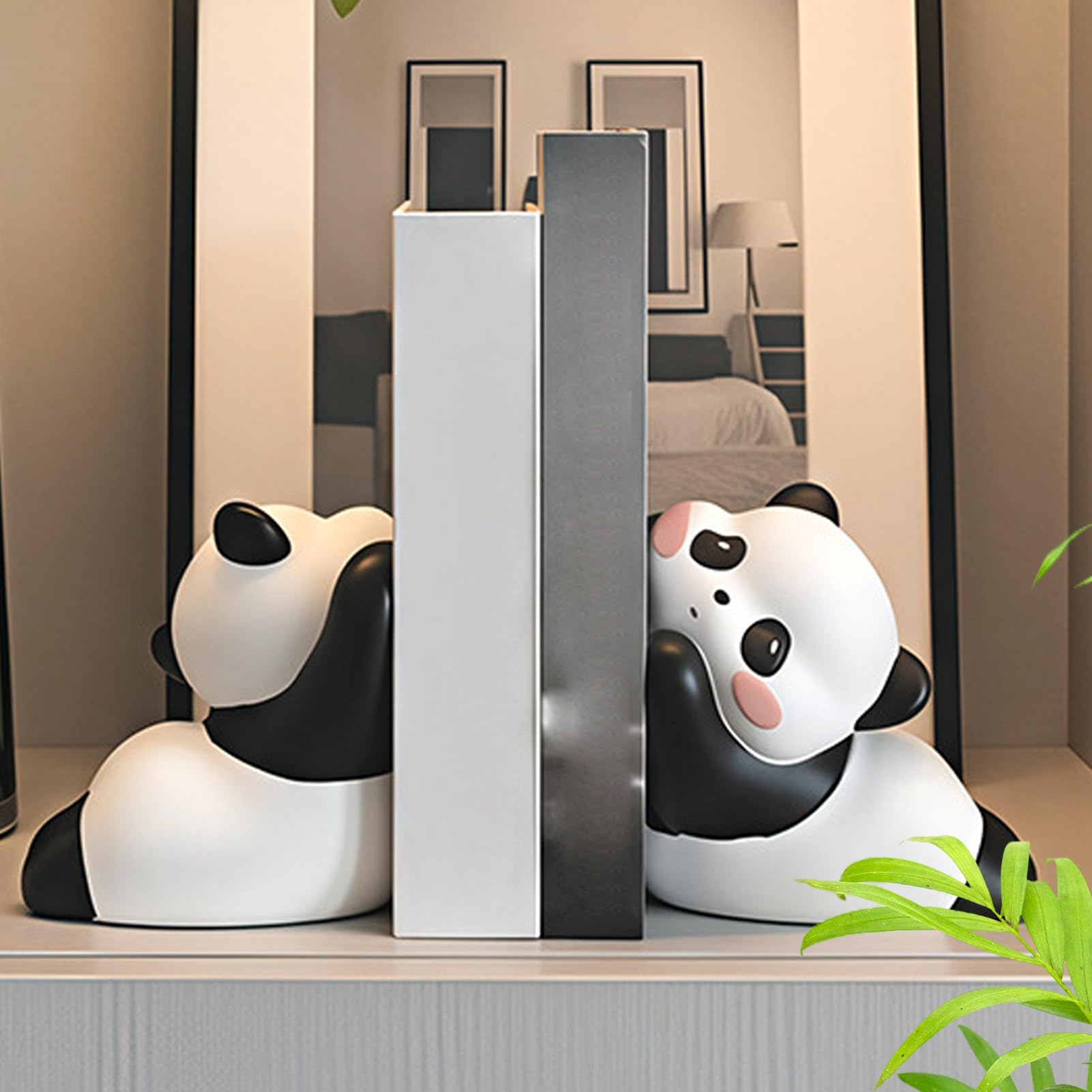 Fermalibri animali - Fermalibri panda fermalibri per mensole per camera da , soggiorno, scrivania, ufficio, biblioteca, tavolo, scrivania, cucina, decorazione per le vacanze, robusto