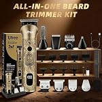 Tondeuse à Barbe Ufree pour Hommes, Rasoir Électrique, Kit de Tonte Sans Fil pour Moustache, Corps, Nez, Oreilles, Épilation Faciale, Kit de Toilettage à Barbe Réglable, Cadeaux d'Anniversaire pour Hommes